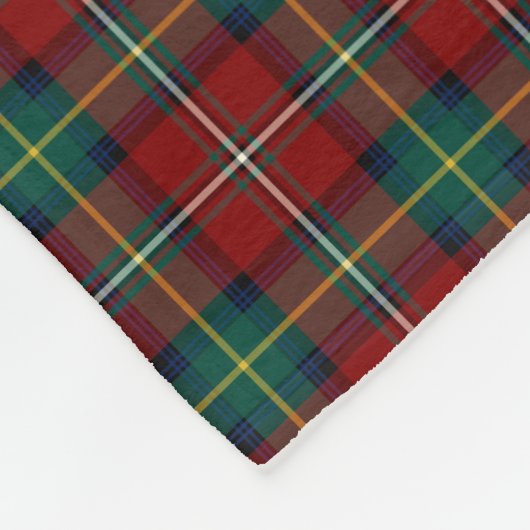 Rood en Groen Plaid Clan Boyd Tartan Fleece Deken (Hoek)