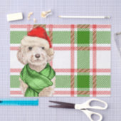 Rood en Groen Plaid Cockapo Kersthond Tissuepapier (Craft)