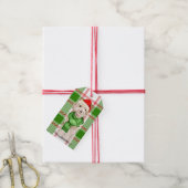 Rood en Groen Plaid Cockapoo Kerstmis Hond Gift Ta Cadeaulabel (Met Touw)