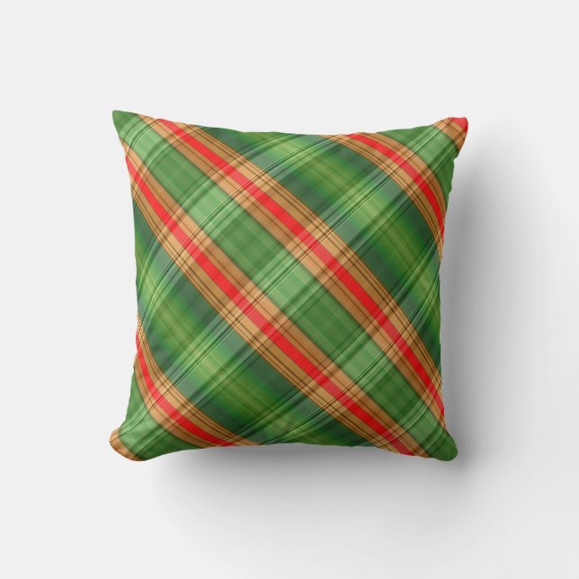 Rood en groen Plaid Country Sierkussen (Voorkant)