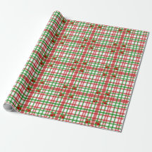 Rood en Groen Plaid en Bogen Land Kerstmis