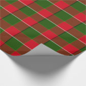 Rood en Groen Plaid Kerstmisachtergrond Cadeaupapier (Hoek)