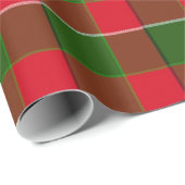 Rood en Groen Plaid Kerstmisachtergrond Cadeaupapier (Rol Hoek)