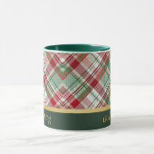 Rood en Groen Plaid Koffie Mok (Midden)