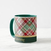 Rood en Groen Plaid Koffie Mok (Voorkant links)