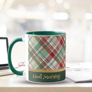 Rood en Groen Plaid Koffie Mok