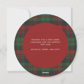 Rood en Groen Plaid Single Foto Kerst Kaart (Achterkant)