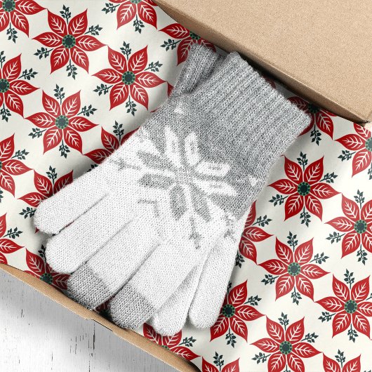 Rood en groen Poinsettia Patroon Kerstmis Tissuepapier