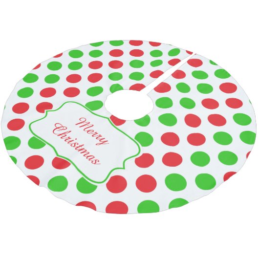 Rood en Groen Polka Dot Pattern Kerstmis Kerstboom Rok (Gekanteld)
