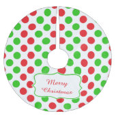 Rood en Groen Polka Dot Pattern Kerstmis Kerstboom Rok (Voorkant)