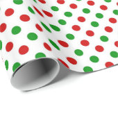 Rood en groen polka stipt kerstpapier. cadeaupapier (Rol Hoek)