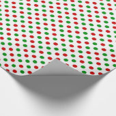 Rood en groen polka stipt kerstpapier. cadeaupapier (Hoek)
