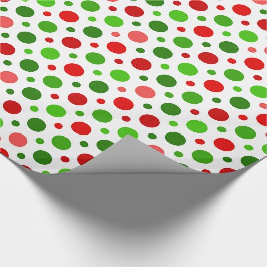 Rood en groen polka stipt kerstpapier. cadeaupapier (Hoek)