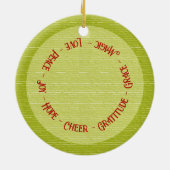 Rood en Groen Positieve Kerstmis Vibes Kerstmis Keramisch Ornament (Achterkant)