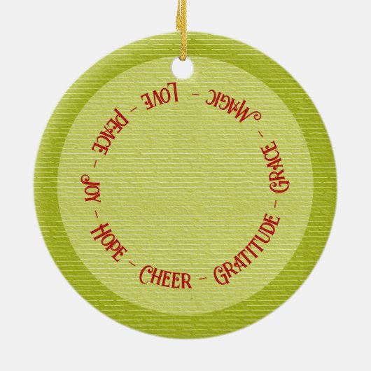 Rood en Groen Positieve Kerstmis Vibes Kerstmis Keramisch Ornament (Achterkant)