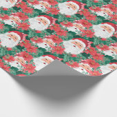 Rood en Groen Preppy Kerstman Cadeaupapier (Hoek)