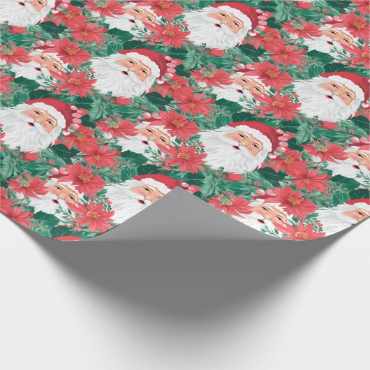 Rood en Groen Preppy Kerstman Cadeaupapier (Hoek)