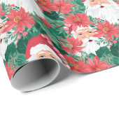 Rood en Groen Preppy Kerstman Cadeaupapier (Rol Hoek)