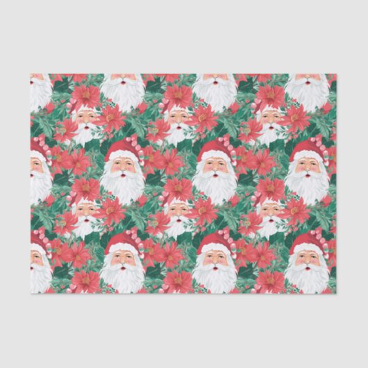 Rood en Groen Preppy Kerstman Tissuepapier (Voorkant)