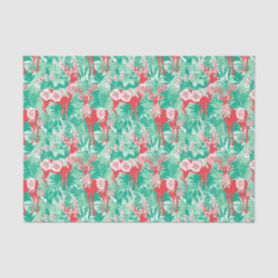 Rood en Groen Preppy Kerstmis Rendier Tissuepapier