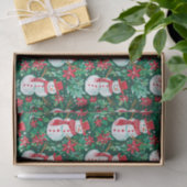 Rood en Groen Preppy Kerstmis Sneeuwmannen Tissuepapier (Geschenk)
