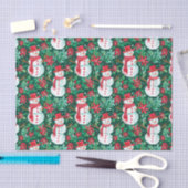 Rood en Groen Preppy Kerstmis Sneeuwmannen Tissuepapier (Craft)