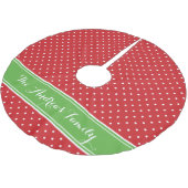 Rood en Groen Preppy Stippen Monogram Kerstboom Rok (Gekanteld)