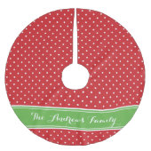 Rood en Groen Preppy Stippen Monogram Kerstboom Rok (Voorkant)