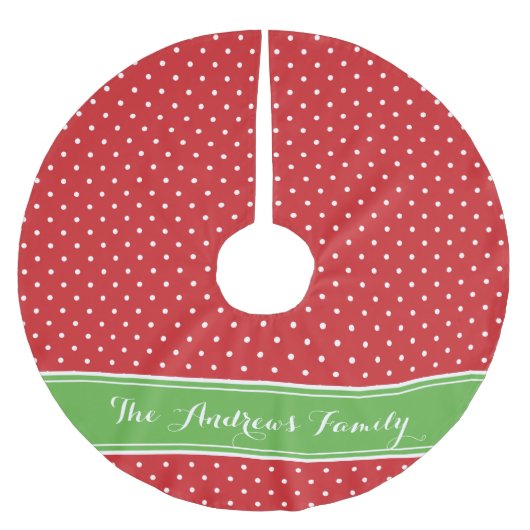 Rood en Groen Preppy Stippen Monogram Kerstboom Rok (Voorkant)