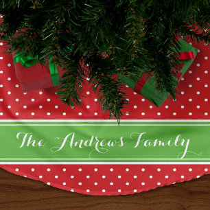 Rood en Groen Preppy Stippen Monogram Kerstboom Rok