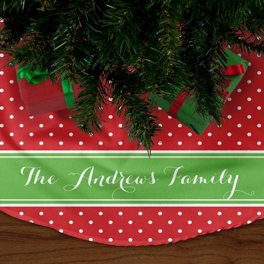 Rood en Groen Preppy Stippen Monogram Kerstboom Rok