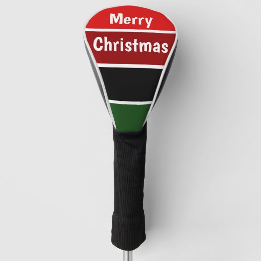 Rood en groen prettig kerstfeest golfheadcover (Voorkant)