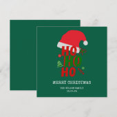 Rood en Groen Prettig Kerstfeest Kaart (Voorkant / Achterkant)
