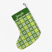 Rood en Groen Quilted Star Kleine Kerstsok (Achterkant (Hangend))