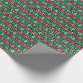 Rood en groen rendier hart boom moderne kerst cadeaupapier (Hoek)