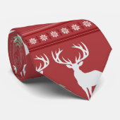 Rood en groen rendier Kerstmis Stropdas (Opgerold)