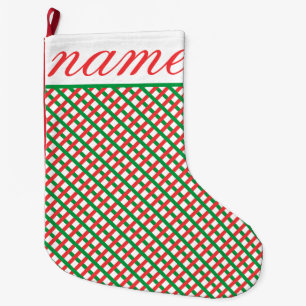 Rood en groen rooster grote kerstsok