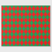 Rood en groen ruitenharlequin met kerstmis cadeaupapier (Vlak)