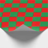 Rood en groen ruitenharlequin met kerstmis cadeaupapier (Hoek)