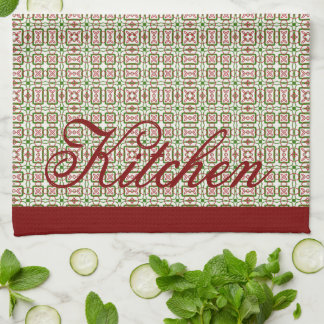 Rood en groen Scandi Geïnspireerd Print Keuken Han Theedoek