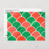 Rood en Groen Schaal Patroon Kerst Briefkaart (Voorkant / Achterkant)