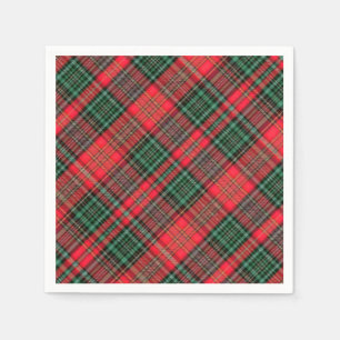 Rood en Groen Schots Diagonaal Tartan Plaid Servet