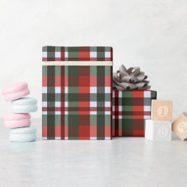 Rood en Groen Schotse Kerstmis Cadeaupapier