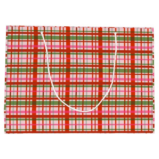 Rood en groen Schotse kersttartan Groot Cadeauzakje (Achterkant)
