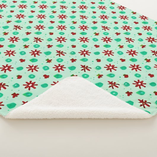 rood en groen sherpa deken (3/4)