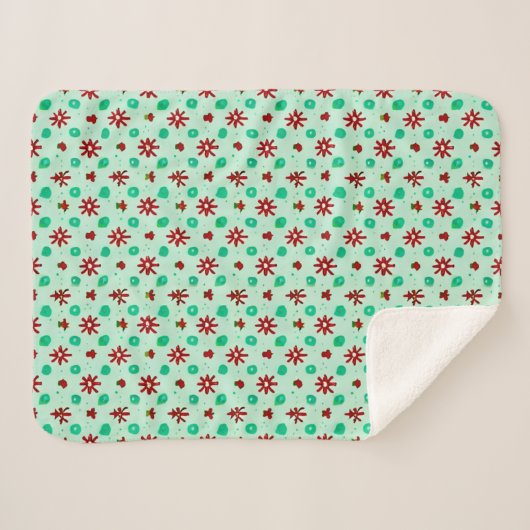  rood en groen sherpa deken (Voorkant (horizontaal))