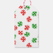 Rood en Groen Sneeuwvlok Kerst Gift Label Cadeaulabel (Achterkant)
