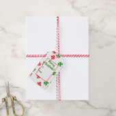 Rood en Groen Sneeuwvlok Kerst Gift Label Cadeaulabel (Met Touw)