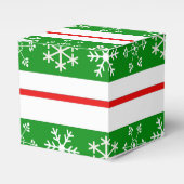 Rood en Groen Sneeuwvlok Treat Box Bedankdoosjes (Voorkant Zijde)