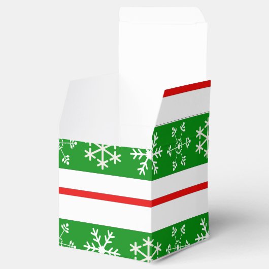 Rood en Groen Sneeuwvlok Treat Box Bedankdoosjes (Geopend)